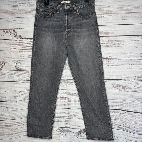 Levi’s Wedgie Straight Jeans Women’s Size 29 Gray High Rise Slim Straight Leg - Picture 2 of 7